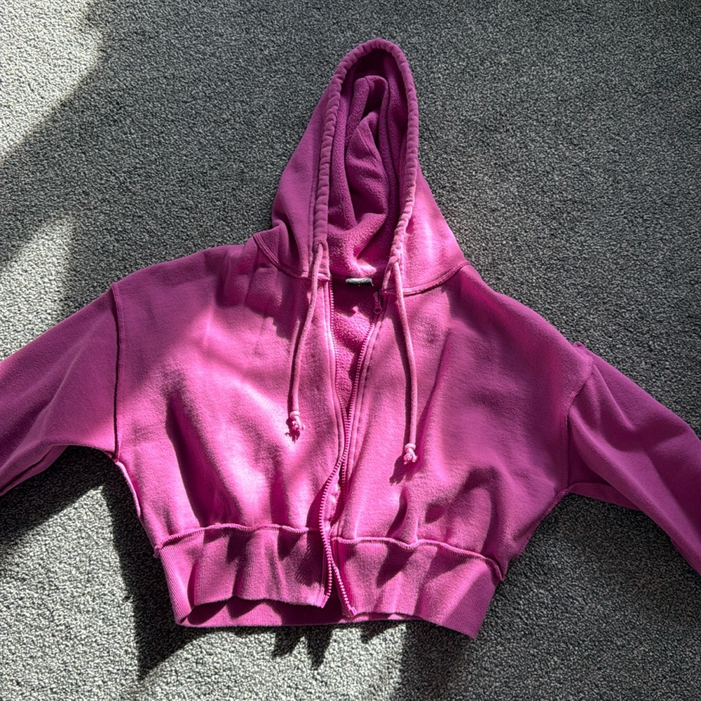 PACSUN cropped zip up hoodie